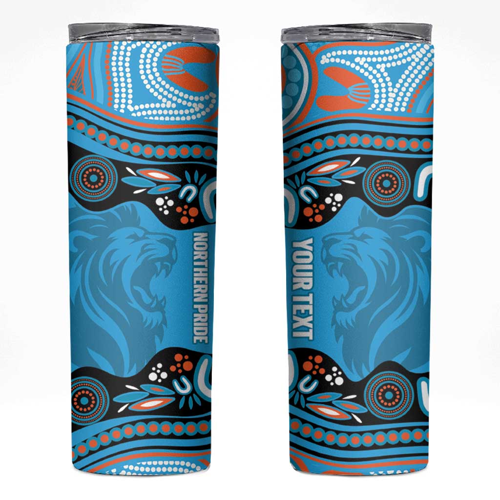Northern Pride Rugby Custom Skinny Tumbler Roaring Lion Aboriginal Art - Aussie Hoodie