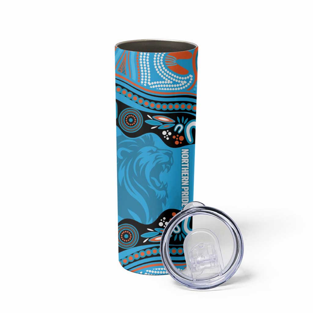 Northern Pride Rugby Custom Skinny Tumbler Roaring Lion Aboriginal Art - Aussie Hoodie