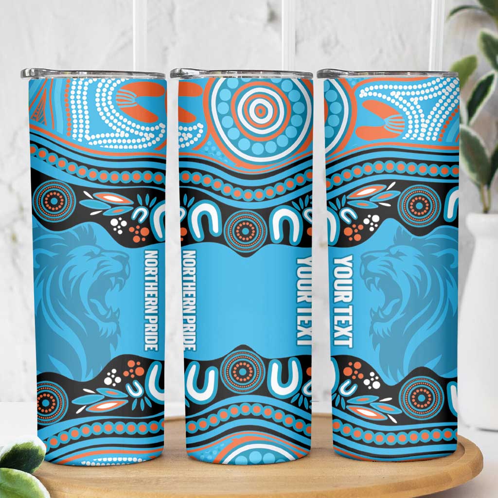 Northern Pride Rugby Custom Skinny Tumbler Roaring Lion Aboriginal Art - Aussie Hoodie