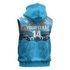 Northern Pride Rugby Custom Sleeveless Zip Hoodie Roaring Lion Aboriginal Art LT14
