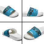 Northern Pride Rugby Custom Slide Sandals Roaring Lion Aboriginal Art - Aussie Hoodie