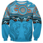 Northern Pride Rugby Custom Sweatshirt Roaring Lion Aboriginal Art - Aussie Hoodie