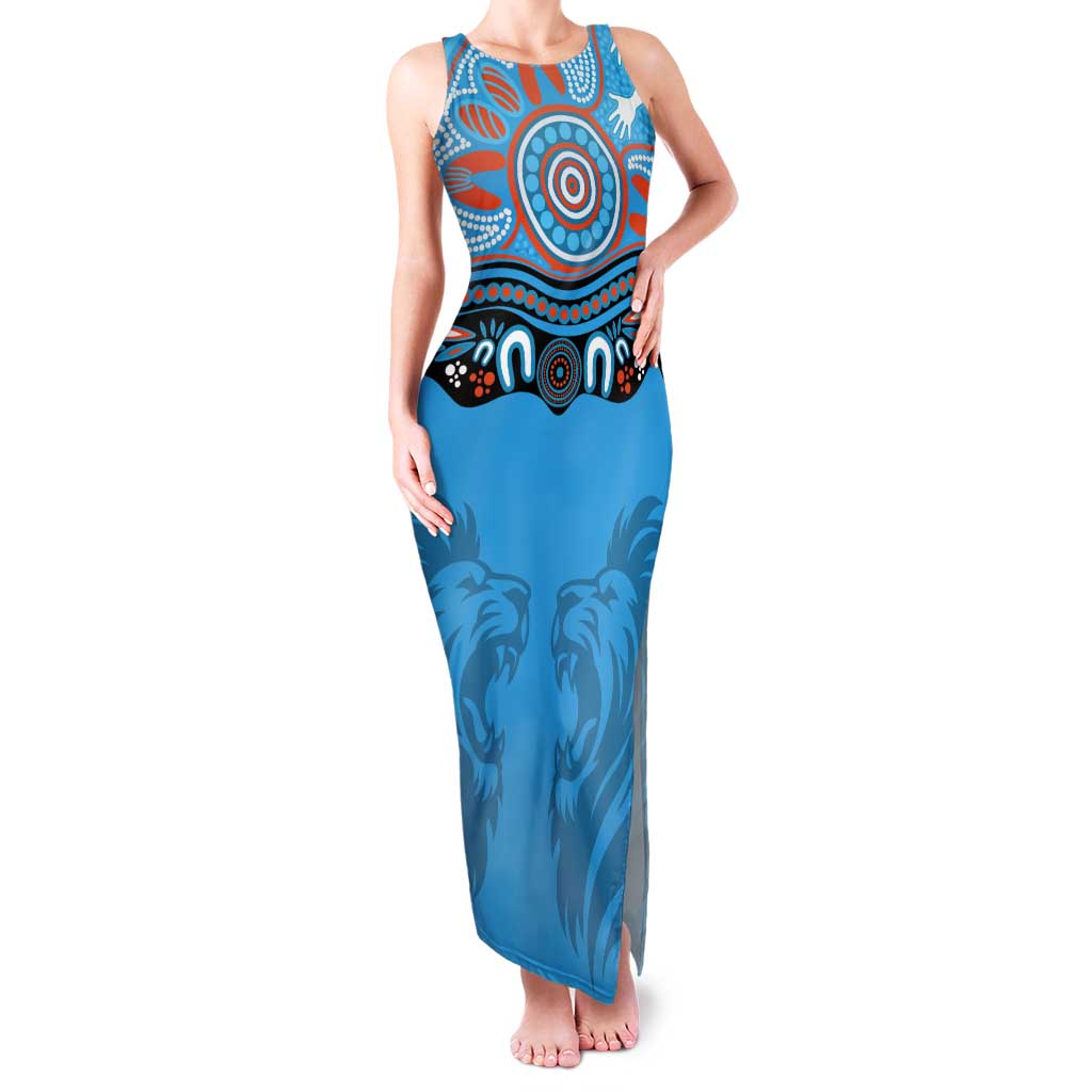 Northern Pride Rugby Custom Tank Maxi Dress Roaring Lion Aboriginal Art - Aussie Hoodie
