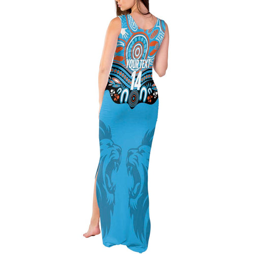 Northern Pride Rugby Custom Tank Maxi Dress Roaring Lion Aboriginal Art - Aussie Hoodie