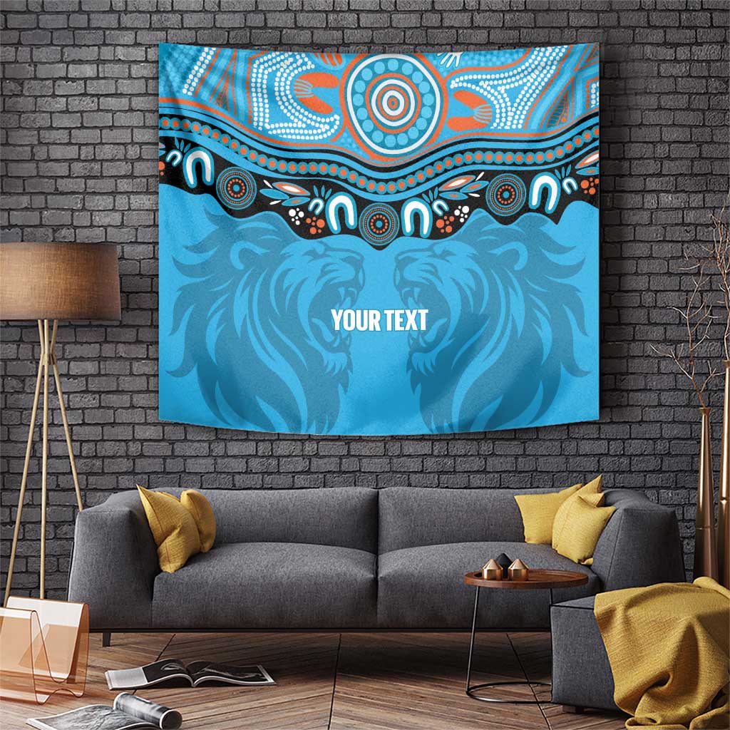 Northern Pride Rugby Custom Tapestry Roaring Lion Aboriginal Art - Aussie Hoodie