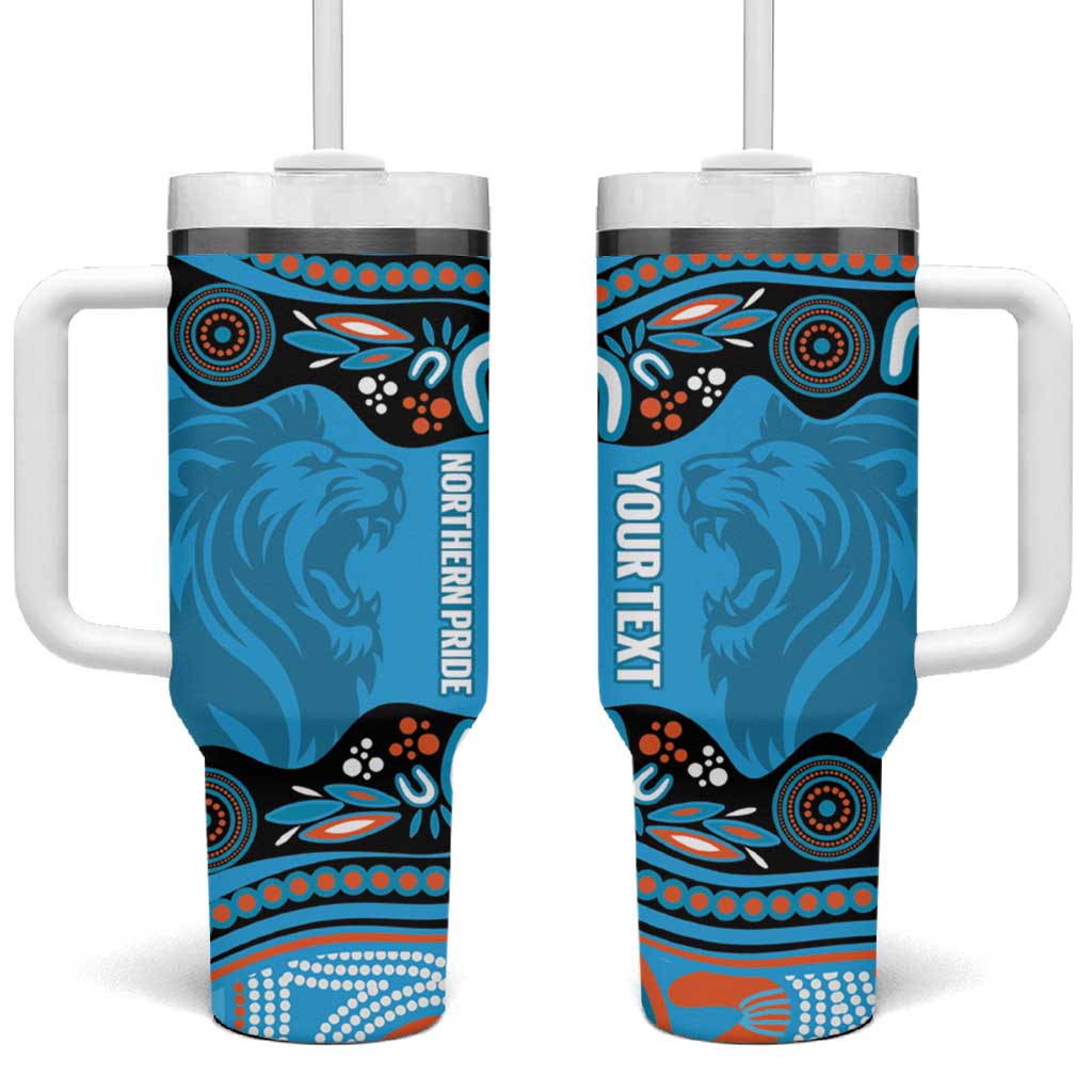 Northern Pride Rugby Custom Tumbler With Handle Roaring Lion Aboriginal Art - Aussie Hoodie