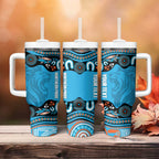 Northern Pride Rugby Custom Tumbler With Handle Roaring Lion Aboriginal Art - Aussie Hoodie