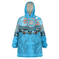 Northern Pride Rugby Custom Wearable Blanket Hoodie Roaring Lion Aboriginal Art - Aussie Hoodie