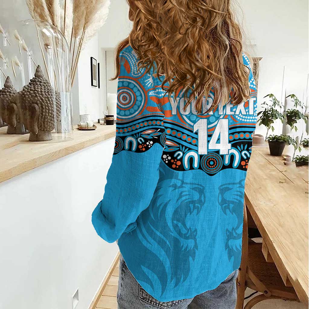 Northern Pride Rugby Custom Women Casual Shirt Roaring Lion Aboriginal Art - Aussie Hoodie