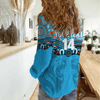 Northern Pride Rugby Custom Women Casual Shirt Roaring Lion Aboriginal Art - Aussie Hoodie