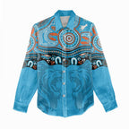 Northern Pride Rugby Custom Women Casual Shirt Roaring Lion Aboriginal Art - Aussie Hoodie
