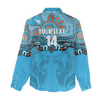 Northern Pride Rugby Custom Women Casual Shirt Roaring Lion Aboriginal Art - Aussie Hoodie
