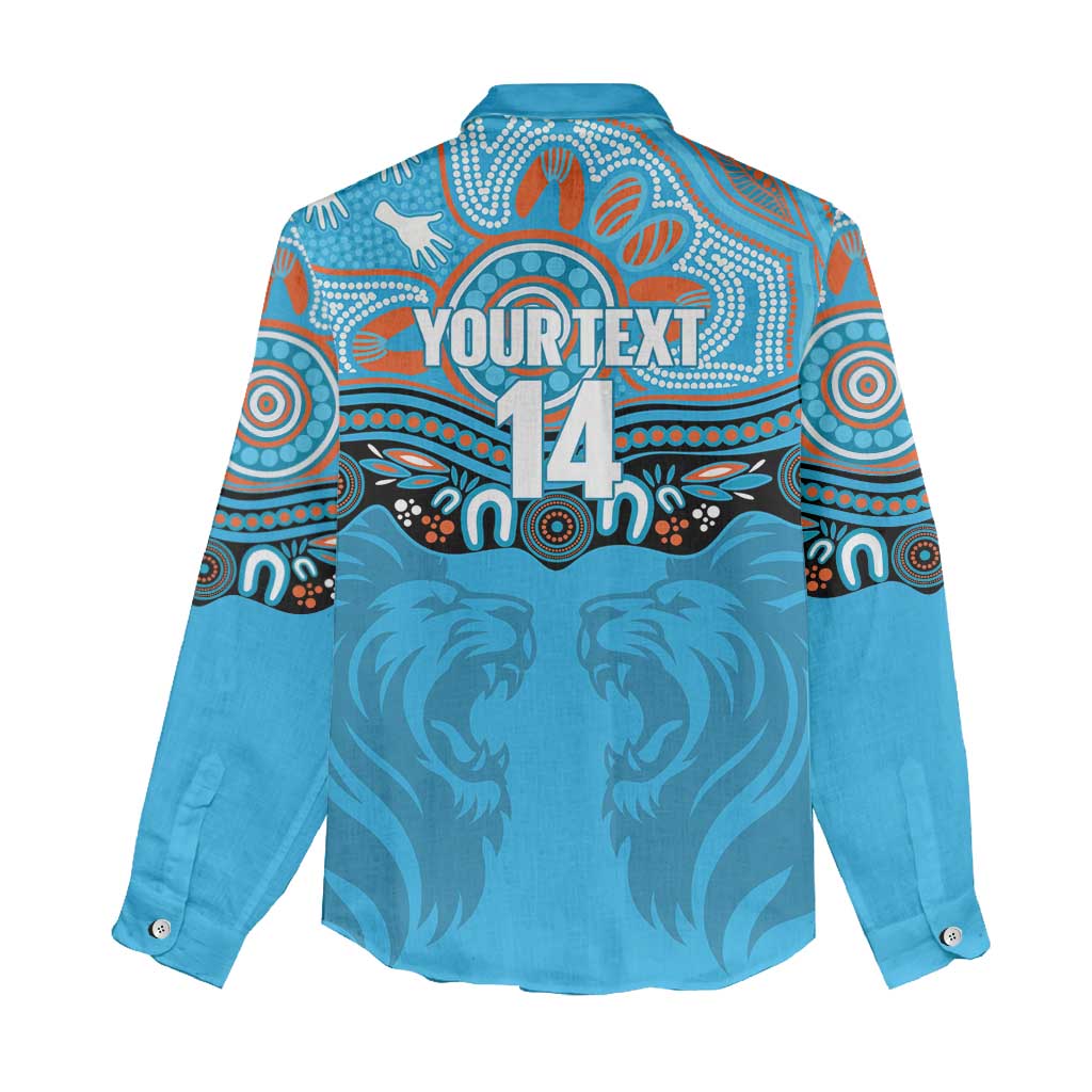 Northern Pride Rugby Custom Women Casual Shirt Roaring Lion Aboriginal Art - Aussie Hoodie
