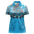 Northern Pride Rugby Custom Women Polo Shirt Roaring Lion Aboriginal Art - Aussie Hoodie