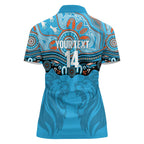 Northern Pride Rugby Custom Women Polo Shirt Roaring Lion Aboriginal Art - Aussie Hoodie