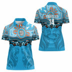 Northern Pride Rugby Custom Women Polo Shirt Roaring Lion Aboriginal Art - Aussie Hoodie