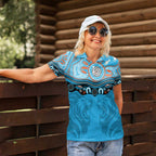 Northern Pride Rugby Custom Women Polo Shirt Roaring Lion Aboriginal Art - Aussie Hoodie