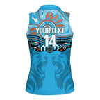 Northern Pride Rugby Custom Women Sleeveless Polo Shirt Roaring Lion Aboriginal Art - Aussie Hoodie