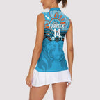 Northern Pride Rugby Custom Women Sleeveless Polo Shirt Roaring Lion Aboriginal Art - Aussie Hoodie