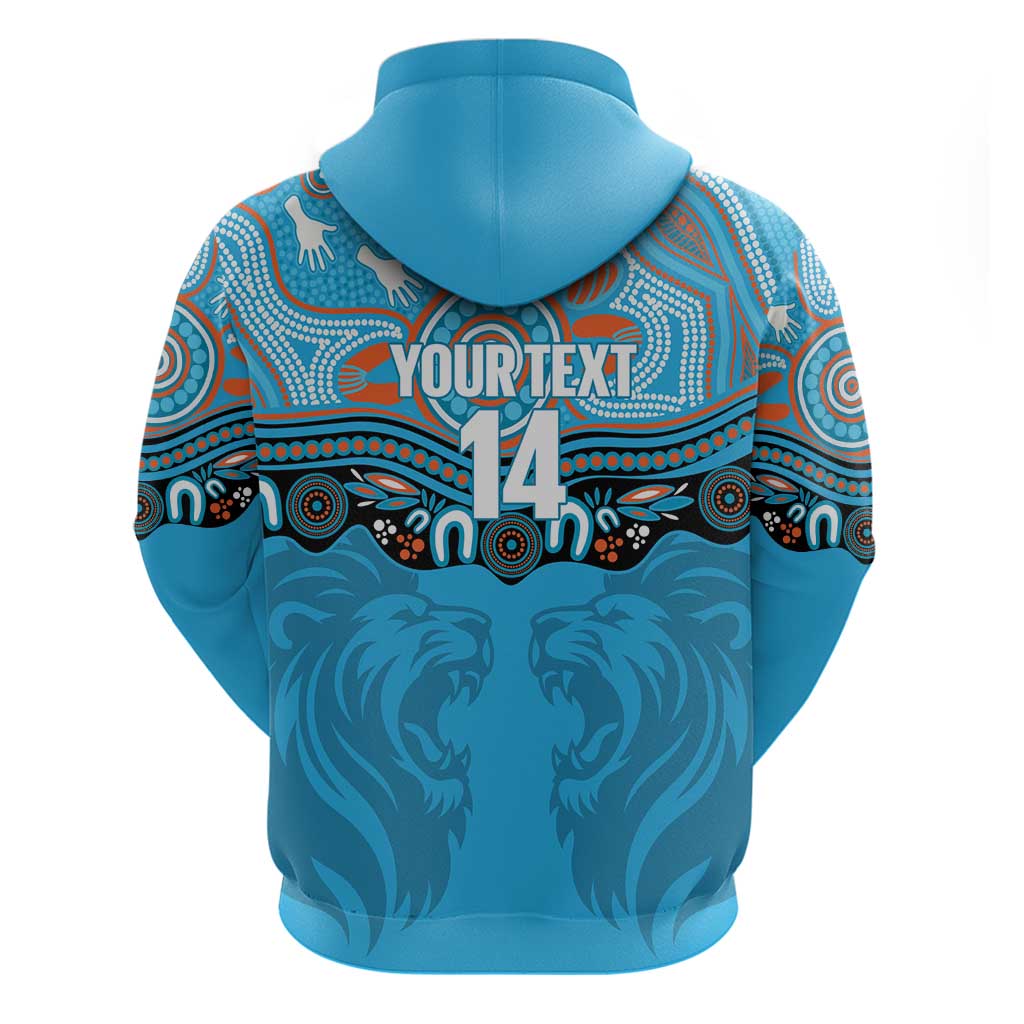 Northern Pride Rugby Custom Zip Hoodie Roaring Lion Aboriginal Art - Aussie Hoodie