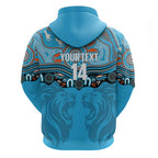 Northern Pride Rugby Custom Zip Hoodie Roaring Lion Aboriginal Art - Aussie Hoodie