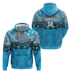 Northern Pride Rugby Custom Zip Hoodie Roaring Lion Aboriginal Art - Aussie Hoodie