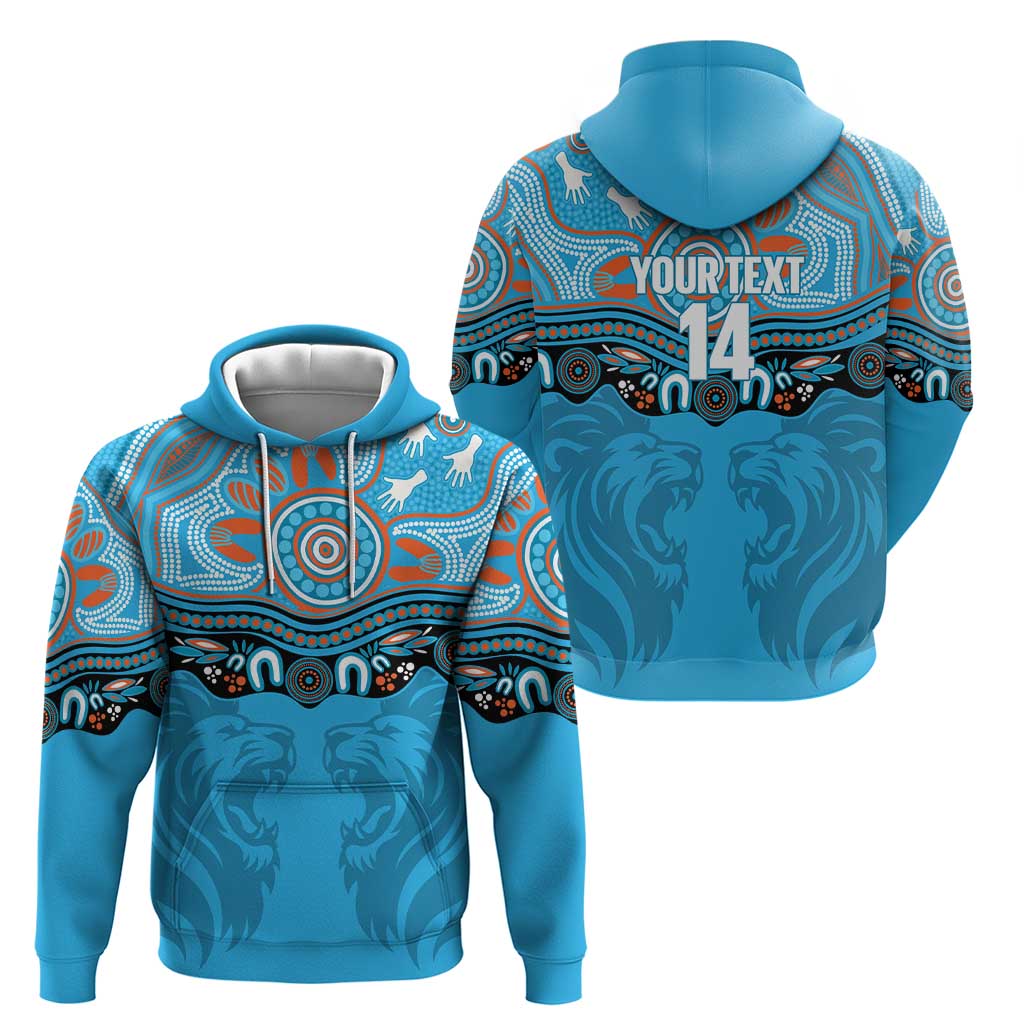 Northern Pride Rugby Custom Zip Hoodie Roaring Lion Aboriginal Art - Aussie Hoodie