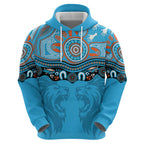 Northern Pride Rugby Custom Zip Hoodie Roaring Lion Aboriginal Art - Aussie Hoodie