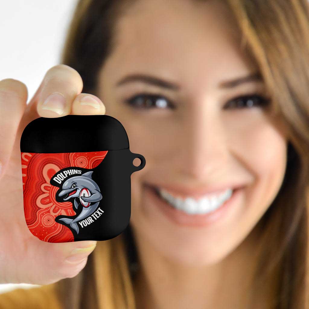 Redcliffe Rugby Custom AirPods Case Go Dolphins Aboriginal Art - Aussie Hoodie