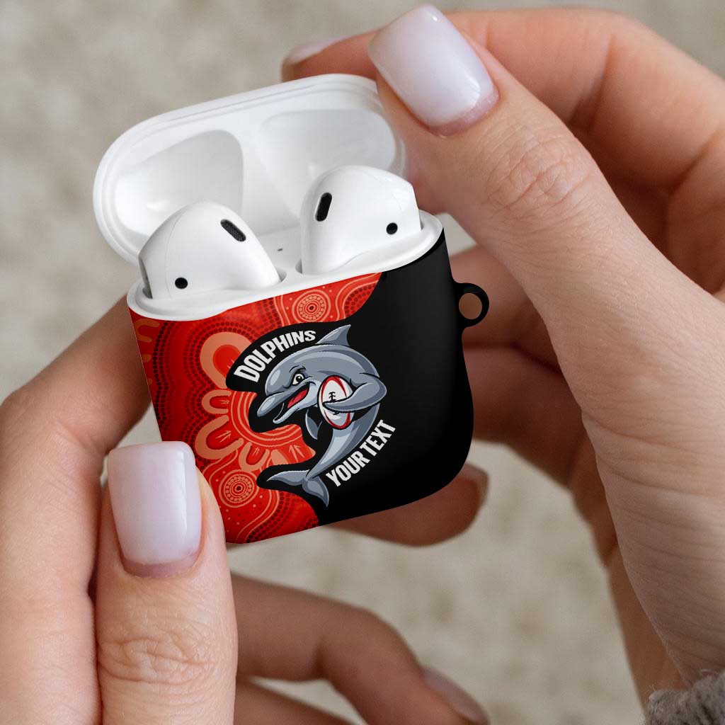 Redcliffe Rugby Custom AirPods Case Go Dolphins Aboriginal Art - Aussie Hoodie