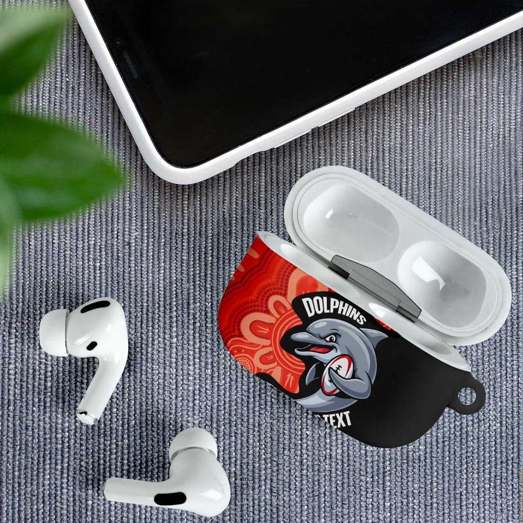 Redcliffe Rugby Custom AirPods Case Go Dolphins Aboriginal Art - Aussie Hoodie