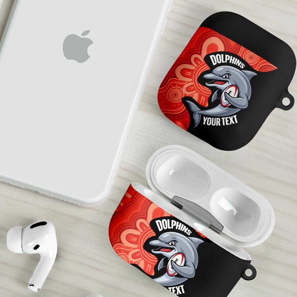 Redcliffe Rugby Custom AirPods Case Go Dolphins Aboriginal Art - Aussie Hoodie
