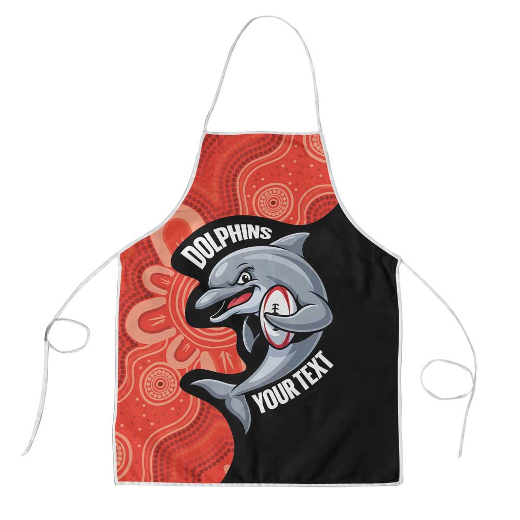 Redcliffe Rugby Custom Apron Go Dolphins Aboriginal Art - Aussie Hoodie