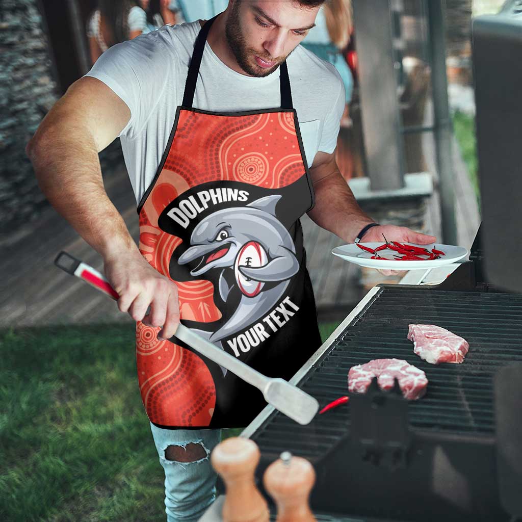 Redcliffe Rugby Custom Apron Go Dolphins Aboriginal Art - Aussie Hoodie