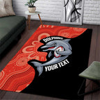 Redcliffe Rugby Custom Area Rug Go Dolphins Aboriginal Art - Aussie Hoodie