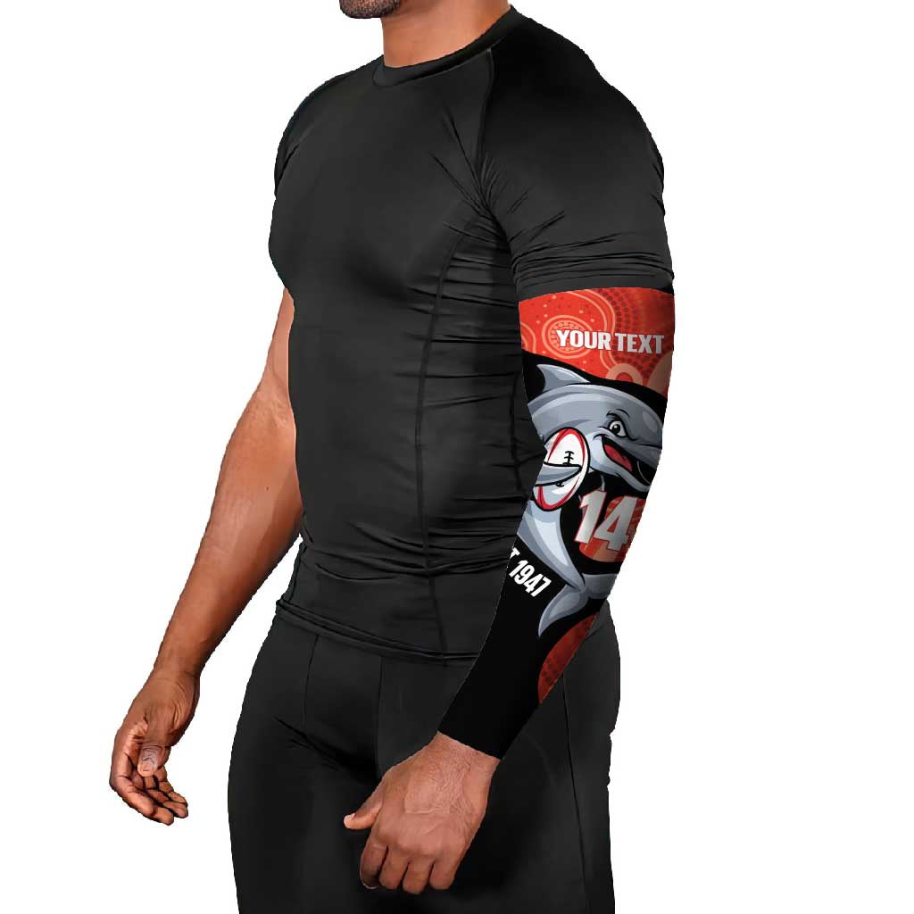 Redcliffe Rugby Custom Arm Sleeves Go Dolphins Aboriginal Art - Aussie Hoodie