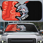 Redcliffe Rugby Custom Auto Sun Shade Go Dolphins Aboriginal Art - Aussie Hoodie
