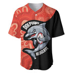 Redcliffe Rugby Custom Baseball Jersey Go Dolphins Aboriginal Art - Aussie Hoodie