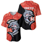 Redcliffe Rugby Custom Baseball Jersey Go Dolphins Aboriginal Art - Aussie Hoodie