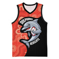 Redcliffe Rugby Custom Basketball Jersey Go Dolphins Aboriginal Art - Aussie Hoodie