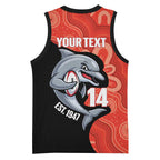 Redcliffe Rugby Custom Basketball Jersey Go Dolphins Aboriginal Art - Aussie Hoodie