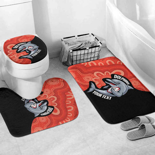 Redcliffe Rugby Custom Bathroom Set Go Dolphins Aboriginal Art - Aussie Hoodie