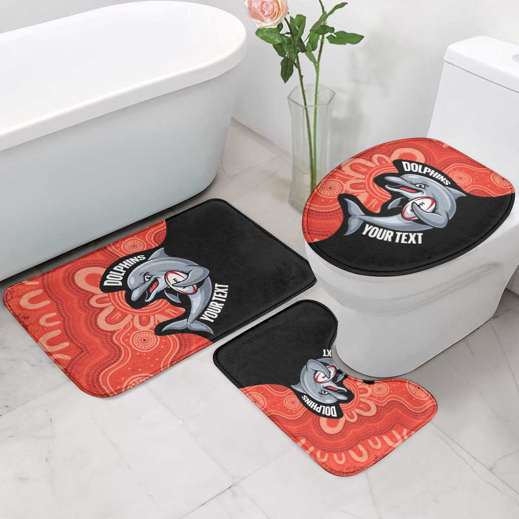 Redcliffe Rugby Custom Bathroom Set Go Dolphins Aboriginal Art - Aussie Hoodie