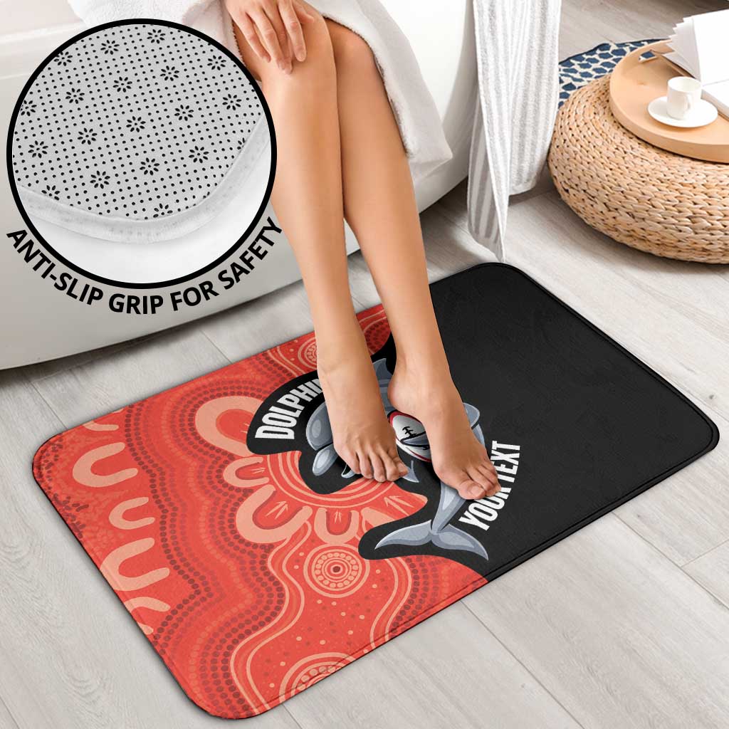 Redcliffe Rugby Custom Bathroom Set Go Dolphins Aboriginal Art - Aussie Hoodie