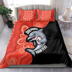 Redcliffe Rugby Custom Bedding Set Go Dolphins Aboriginal Art - Aussie Hoodie
