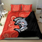 Redcliffe Rugby Custom Bedding Set Go Dolphins Aboriginal Art - Aussie Hoodie