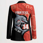 Redcliffe Rugby Custom Blazer Go Dolphins Aboriginal Art - Aussie Hoodie