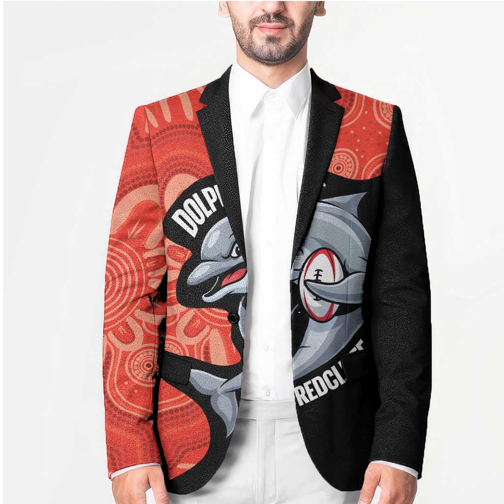 Redcliffe Rugby Custom Blazer Go Dolphins Aboriginal Art - Aussie Hoodie