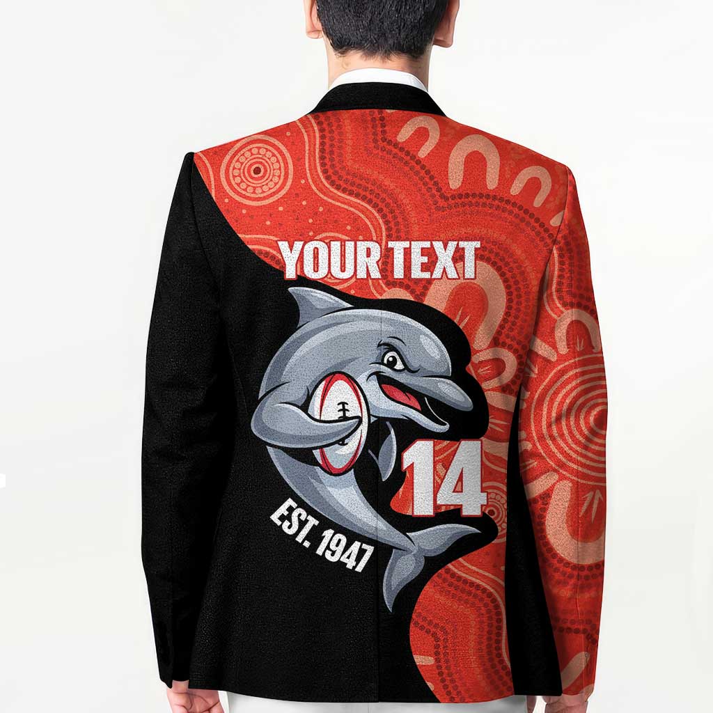Redcliffe Rugby Custom Blazer Go Dolphins Aboriginal Art - Aussie Hoodie
