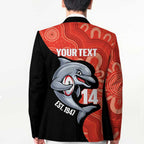 Redcliffe Rugby Custom Blazer Go Dolphins Aboriginal Art - Aussie Hoodie
